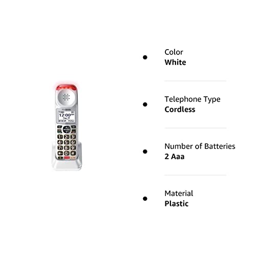 Panasonic Cordless Phone Handset Accessory Compatible With Kx Tgm420W Series Cordless Phone Systems   Kx Tgma44W (White)